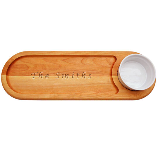 Your Name 21-inch Dip & Serve Wood Cutting Board